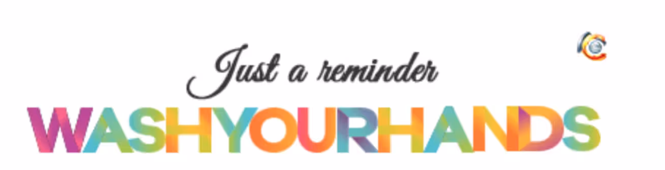 Email ad banner reminder reading “Just a reminder, wash your hands,” demonstrating how the brand leverages Opensense to promote health and safety behaviors through eye-catching, universally deployed email ad banners.