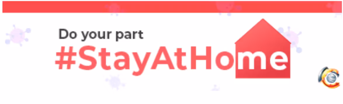 Email ad banner urging users to “Do your part, #StayAtHome” with a house icon, showcasing how Opensense helps brands reinforce important public-health messages in a unified, visually consistent format across all emails.