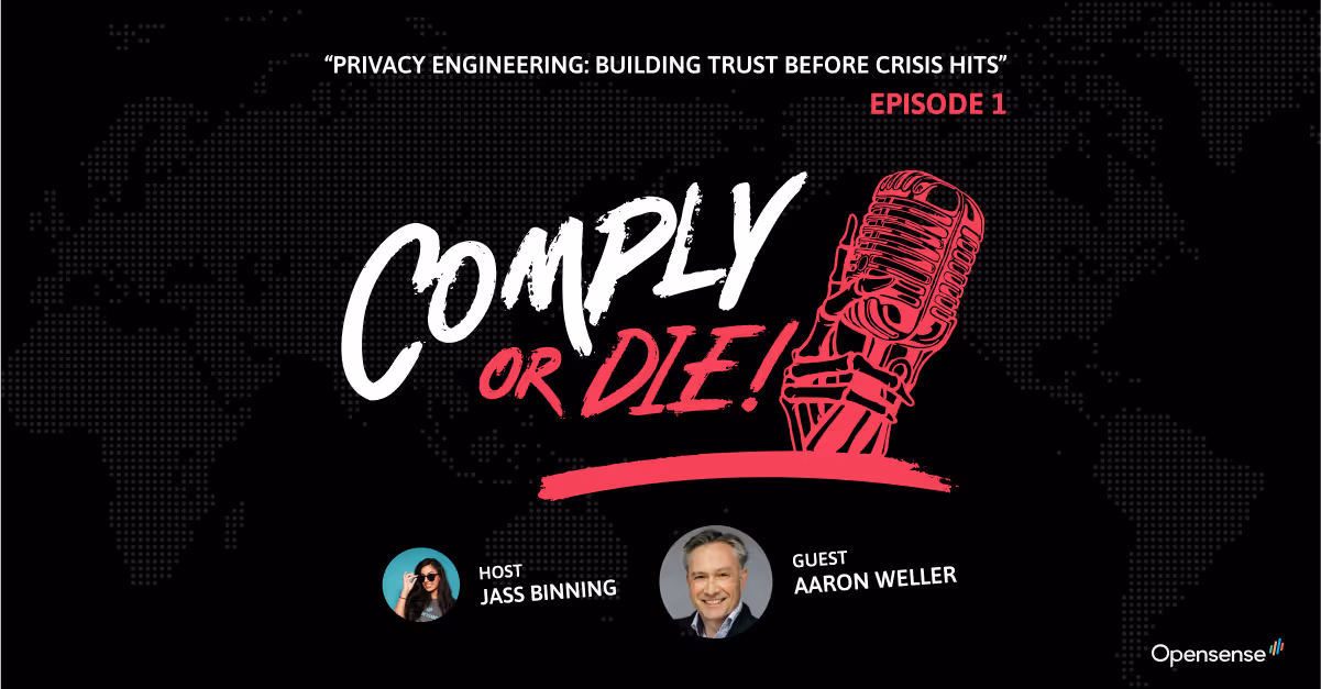 Podcast thumbnail: Privacy Engineering - Building Trust Before Crisis Hits with Aaron Weller of HP - Comply or Die Episode 1