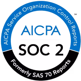 AICPA SOC2 Type II certification badge showing compliance with security and data protection standards for trusted email signature software.